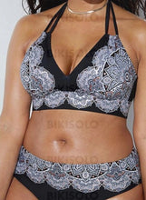 Charger l&#39;image dans la galerie, Imprimé Tropical Dos Nu Sexy Grande Taille Bikinis Maillots De Bain Blanc / Xl