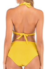 Charger l&#39;image dans la galerie, Bikisolo Femme Couleur Unie Faire monter À Bretelles Sexy Bikinis Maillots De Bain