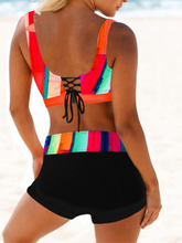 Charger l&#39;image dans la galerie, Splice couleur U Neck Sexy Sports Bikinis Maillots De Bain