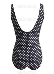 À Pois Bretelles Col V Grande Taille Décontractée Une Pièce Maillots De Bain