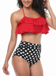 À Pois Dos Nu Élégante Grande Taille Bikinis Maillots De Bain