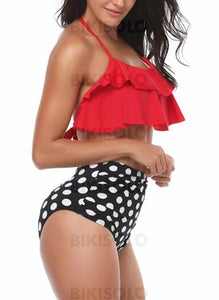 À Pois Dos Nu Élégante Grande Taille Bikinis Maillots De Bain