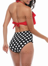 Charger l&#39;image dans la galerie, À Pois Dos Nu Élégante Grande Taille Bikinis Maillots De Bain