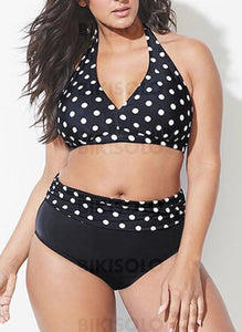 À Pois Dos Nu Élégante Grande Taille Bikinis Maillots De Bain