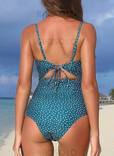 Charger l&#39;image dans la galerie, À Pois Évider Cordon De Serrage Bretelles Sexy Jolis Classique Attrayant Une Pièce Maillots De