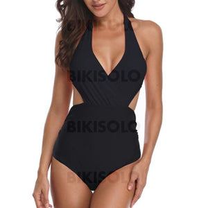 À Pois Imprimé Monokini Dos Nu Col V Attrayant Mignon Une Pièce Maillots De Bain