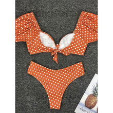 Charger l&#39;image dans la galerie, À Pois Taille Basse Bretelles Sexy Élégante Bikinis Maillots De Bain