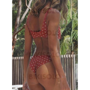 À Pois Taille Basse Lacer Bretelles Sexy Bikinis Maillots De Bain