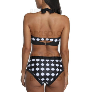 À Pois Taille Basse Noué Dos Nu Attrayant Bikinis Maillots De Bain
