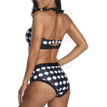 Charger l&#39;image dans la galerie, À Pois Taille Basse Noué Dos Nu Attrayant Bikinis Maillots De Bain
