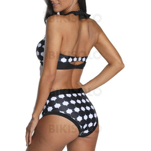 À Pois Taille Basse Noué Dos Nu Attrayant Bikinis Maillots De Bain