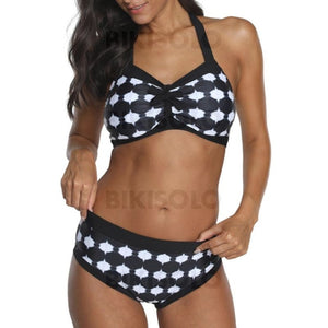 À Pois Taille Basse Noué Dos Nu Attrayant Bikinis Maillots De Bain