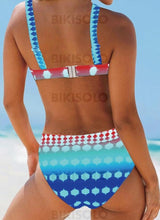 Charger l&#39;image dans la galerie, À Pois Taille Haute Bretelles Bohème Bikinis Maillots De Bain