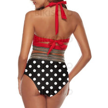 Charger l&#39;image dans la galerie, À Pois Taille Haute Bretelles Mignon Bikinis Maillots De Bain
