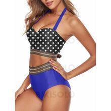 Charger l&#39;image dans la galerie, À Pois Taille Haute Bretelles Mignon Bikinis Maillots De Bain