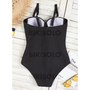 Armature Faire Monter Sangle Élégante Grande Taille Une Pièce Maillots De Bain