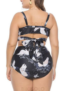 Armature Taille Haute Sangle Élégante Grande Taille Bikini Maillots De Bain Bikinis