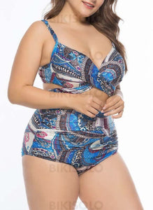 Armature Taille Haute Sangle Élégante Grande Taille Bikini Maillots De Bain Bikinis