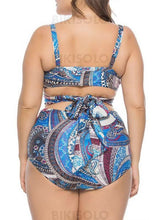 Charger l&#39;image dans la galerie, Armature Taille Haute Sangle Élégante Grande Taille Bikini Maillots De Bain Bikinis