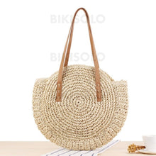 Charger l&#39;image dans la galerie, Bikisolo Femme À La Mode/tressé Polyester Sac En Bandoulière/sacs De Plage Beige Sacs À