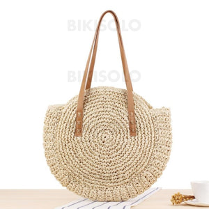 Bikisolo Femme À La Mode/tressé Polyester Sac En Bandoulière/sacs De Plage Beige Sacs À