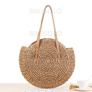 Bikisolo Femme À La Mode/tressé Polyester Sac En Bandoulière/sacs De Plage Poil Chameau Sacs À