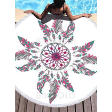 Charger l&#39;image dans la galerie, Bikisolo Femme Attrapeur De Rêves Boho Serviette Plage Blanc