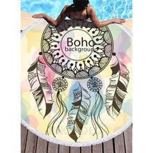 Charger l&#39;image dans la galerie, Bikisolo Femme Attrapeur De Rêves Boho Serviette Plage Jaune