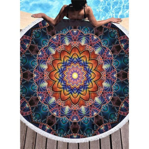 Bikisolo Femme Bohême Attrayant Serviette De Plage Noir