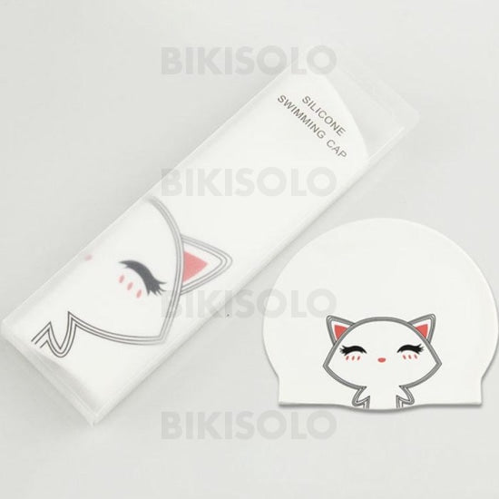 Bikisolo Femme Chatte Étanche Bonnet De Bain Blanc