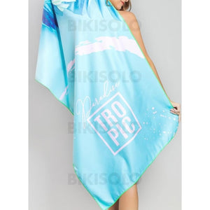 Bikisolo Femme Country Style Boho Serviette De Plage Bleu Pâle