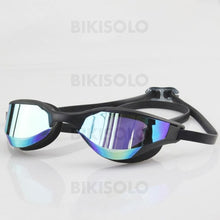 Charger l&#39;image dans la galerie, Bikisolo Galvanoplastie Etanche Anti-Buée Lunettes De Natation Noir-1