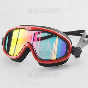 Bikisolo Galvanoplastie Etanche Anti-Buée Lunettes De Natation Rouge