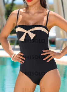 Bowknot À Bretelles Sexy Une Pièce Maillots De Bain