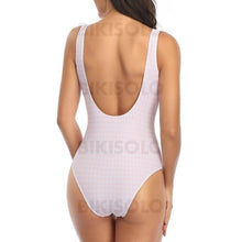 Charger l&#39;image dans la galerie, Carreaux Cordon De Serrage À Bretelles Sexy Élégante Jolis Une Pièce Maillots De Bain
