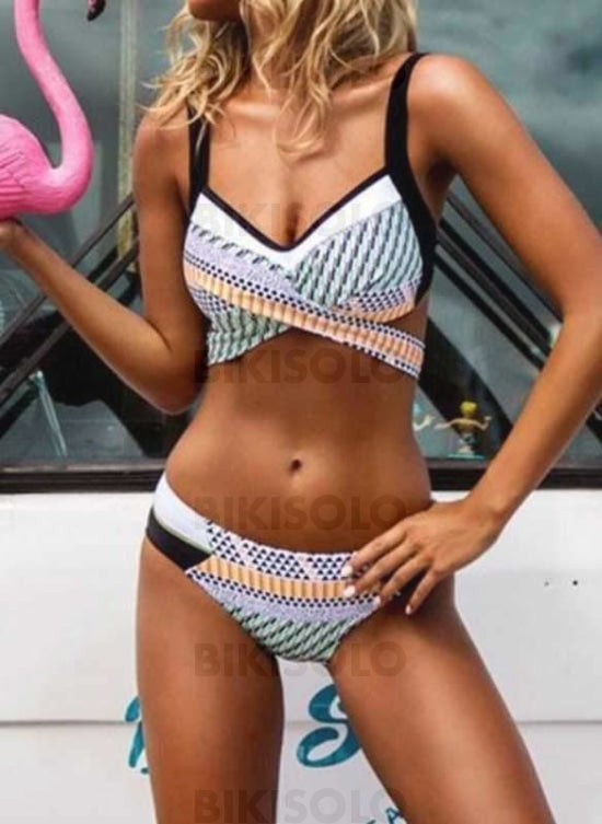 Coloré À Bretelles Élégante Bikinis Maillots De Bain