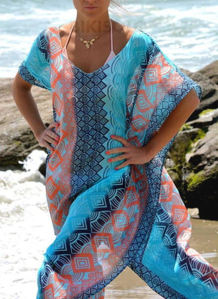 Coloré Col V Jolis Tenues De Plage Maillots De Bain