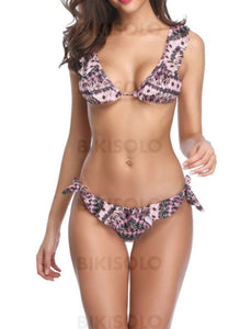 Colorful Sangle Sexy Bikinis Maillots De Bain Rose Perle / S