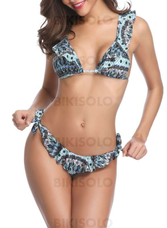 Colorful Sangle Sexy Bikinis Maillots De Bain Vert / S