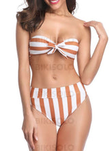 Charger l'image dans la galerie, Colorful Sans Bretelle Sexy Bikinis Maillots De Bain Noir / S