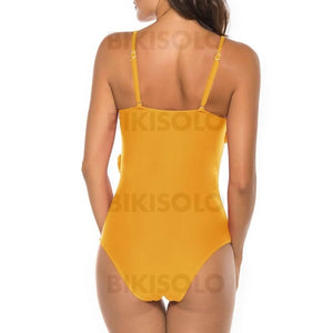 Couleur Unie À Bretelles Élégante Frais Une Pièce Maillots De Bain