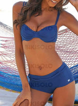 Charger l&#39;image dans la galerie, Couleur Unie À Bretelles Sexy Bikinis Maillots De Bain Royal Blue / S