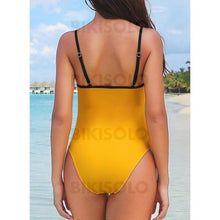 Charger l&#39;image dans la galerie, Couleur Unie À Bretelles Sexy Élégante Jolis Une Pièce Maillots De Bain