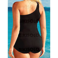 Charger l&#39;image dans la galerie, Couleur Unie À Bretelles Sexy Grande Taille Une Pièce Maillots De Bain