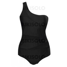 Charger l&#39;image dans la galerie, Couleur Unie À Bretelles Sexy Grande Taille Une Pièce Maillots De Bain