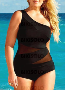 Couleur Unie À Bretelles Sexy Grande Taille Une Pièce Maillots De Bain