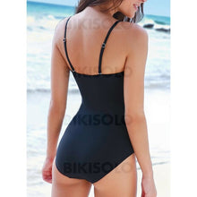 Charger l&#39;image dans la galerie, Couleur Unie À Bretelles Sexy Une Pièce Maillots De Bain