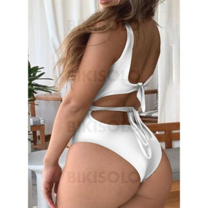 Couleur Unie À Bretelles Sexy Une Pièce Maillots De Bain