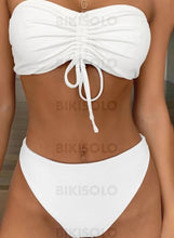 Charger l&#39;image dans la galerie, Couleur Unie Bandeau Sans Bretelle Classique Bikinis Maillots De Bain