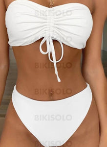 Couleur Unie Bandeau Sans Bretelle Classique Bikinis Maillots De Bain